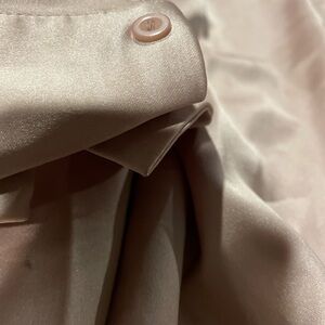 Rose gold satin long sleeve dress